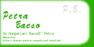 petra bacso business card